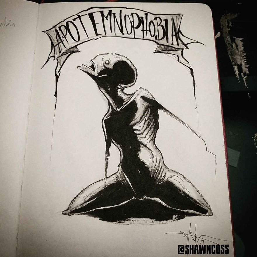 Apotemnophobia - Creepy, frightening drawings about the most common phobias of a person and their description Апотемнофобия - Изображения фобий человека