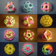 Balls of happiness origami - Kusudama