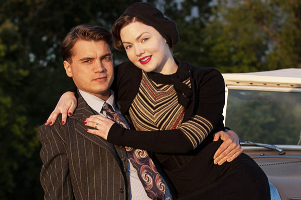 A frame from the television show "Bonnie and Clyde"