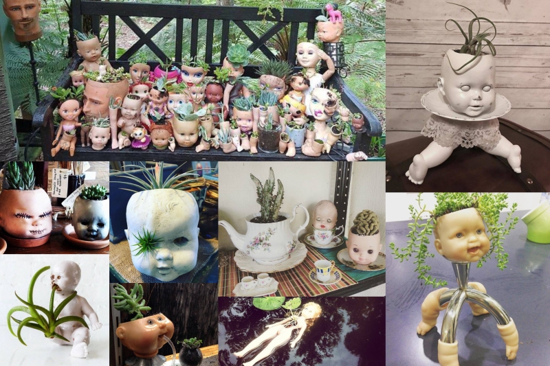 Creepy dolls-vases Жуткие вазоны для цветов из кукл