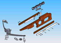 Assembly drawing of the crossbow