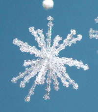 Snowflake made of crystals