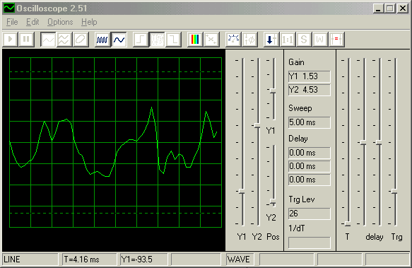 Software two beam oscilloscope. Version 2.51