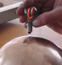 The glow of the incandescent lamp is 220V, 15W in the hand.