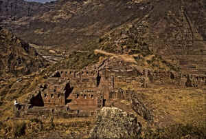 The ruins of the ancient city in Peru.