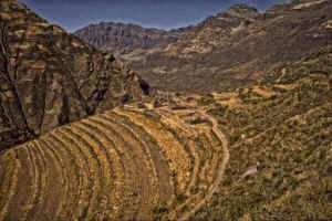 Photo of ancient terraces in Peru.