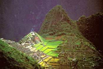 Photo of ruins of the ancient city in Peru.