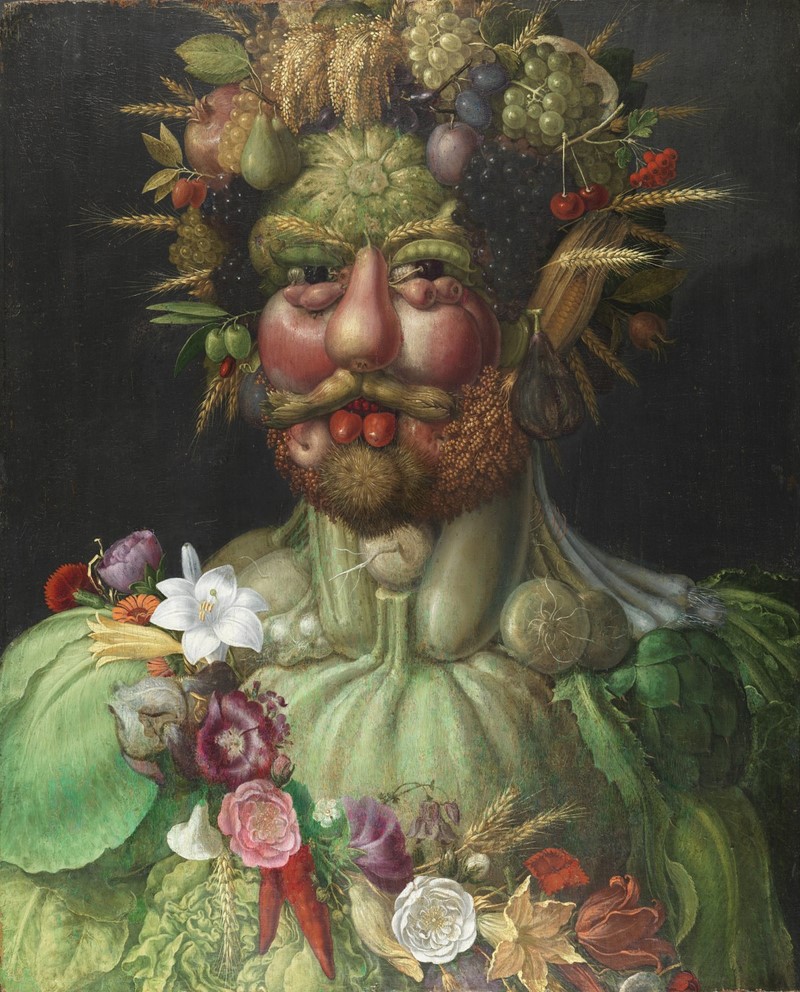 Giuseppe Arcimboldo, “Portrait of Emperor Rudolph II in the Image of Vertumna” Джузеппе Арчимбольдо, «Портрет императора Рудольфа II в образе Вертумна»