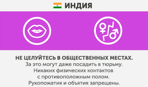 India - What not to do in other countries Индия - Что запрещено делать в других странах