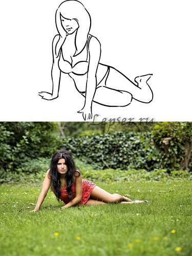 Poses of girls for a photo shoot