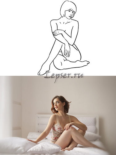 Poses of girls for a photo shoot