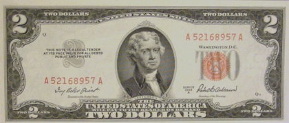2 dollars in 1953 2 доллара 1953 года