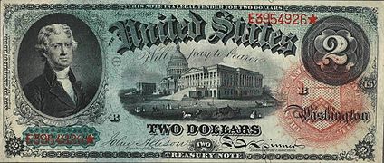 2 dollars in 1869 2 доллара 1869 года
