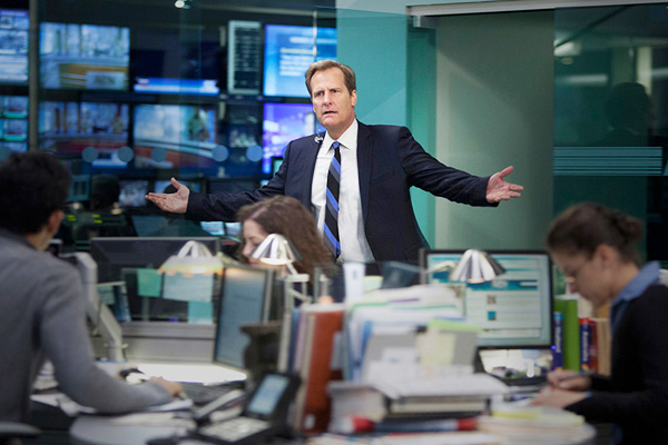 A frame from the television show "Newsroom"