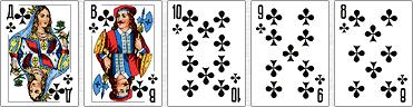 5 consecutive cards of the same suit