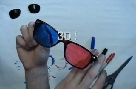 3d glasses with own hands
