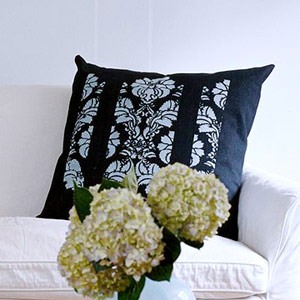 Decorated sofa cushion