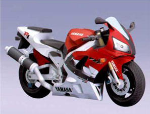 Motorcycle model made of paper