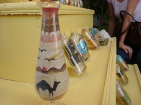 Art of bottles with sand