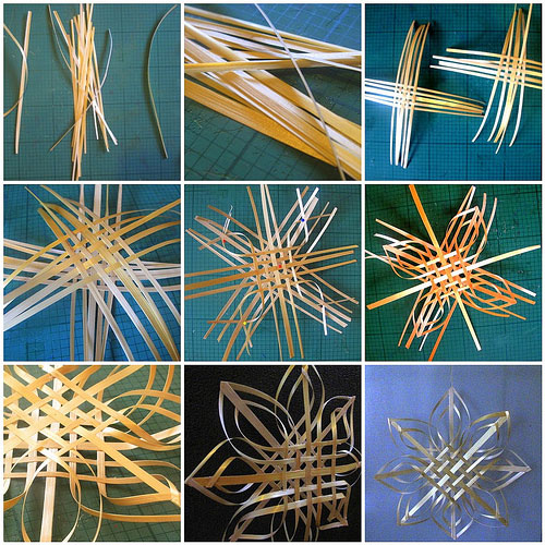 Making a snowflake.