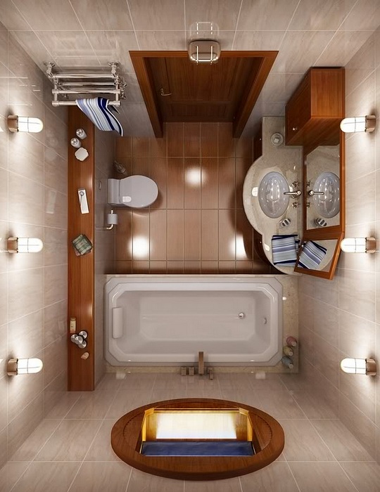 Ideas for the correct design of a small bathroom Идеи по правильному оформлению маленькой ванной комнаты