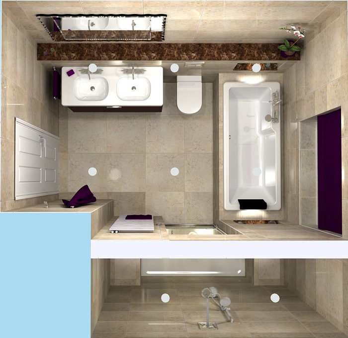 Ideas for the correct design of a small bathroom Идеи по правильному оформлению маленькой ванной комнаты