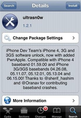 Unlock ultrasn0w 1.2.1 to Fix iOS 4.3.1
