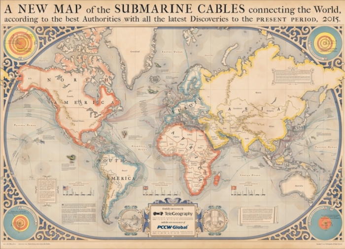 A map of all the underwater cables that connect the Internet