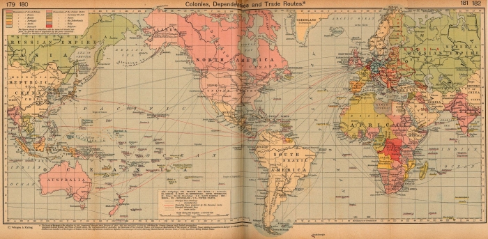 The map of trade routes of 1912