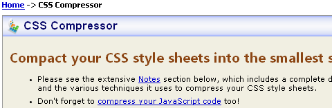 Online services for compression and optimization of CSS code