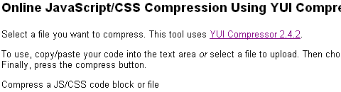Online services for compression and optimization of CSS code