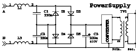 The scheme of the modem filter.
