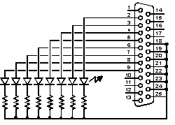 The scheme for connecting different devices through the printer port (LPT)