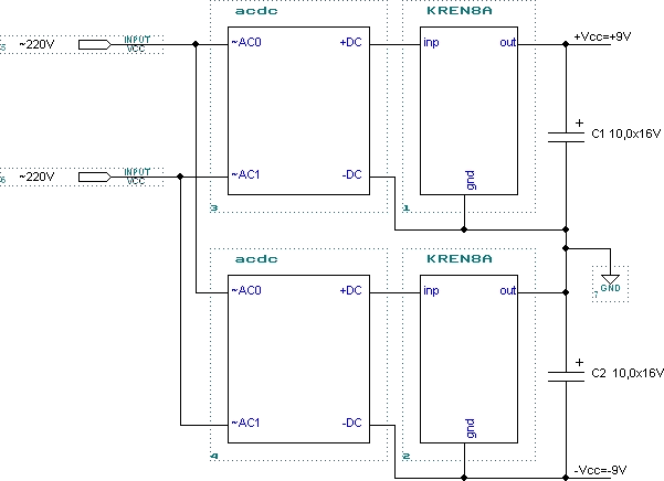 Power supply circuit diagram.