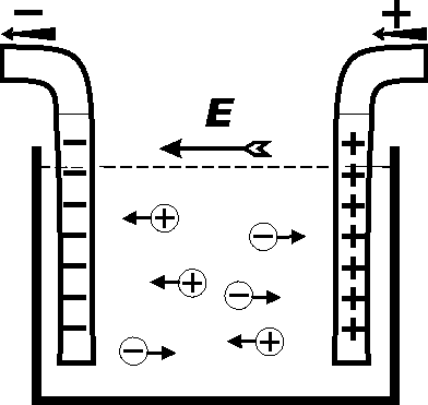 Next, take the vessel shown in Fig. 1 and place it between the anode and the cathode, and then apply a constant voltage (E) to them. Fig. 2