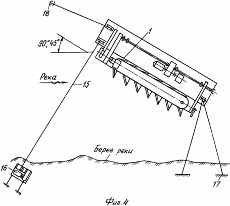 4 shows a method for installing a station on a river