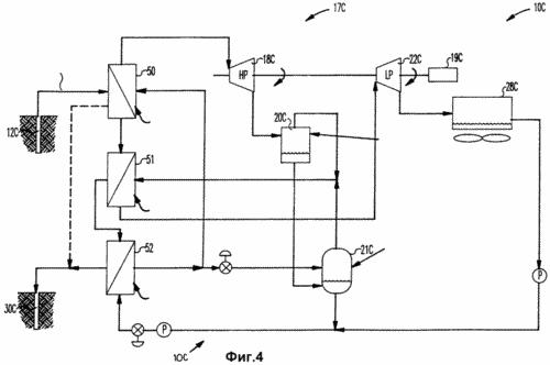 DEVICE AND METHOD FOR THE PRODUCTION OF ENERGY FROM GEOTHERMAL FLUID MEDIUM