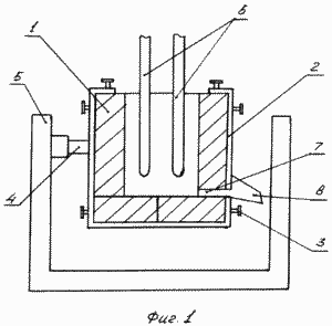 OVEN FOR ELECTROTHERMAL FUSION OF NOBLE METALS: GOLD, SILVER, PLATINUM, .... Patent of the Russian Federation RU2095441