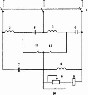 DEVICE FOR START AND COMPENSATION OF REACTIVE POWER OF THE ASYNCHRONOUS ENGINE. Patent of the Russian Federation RU2288534