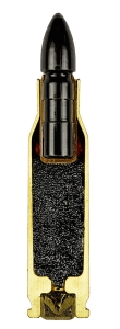 Cartridges in section: Cartridge of caliber 5.56x45 mm
